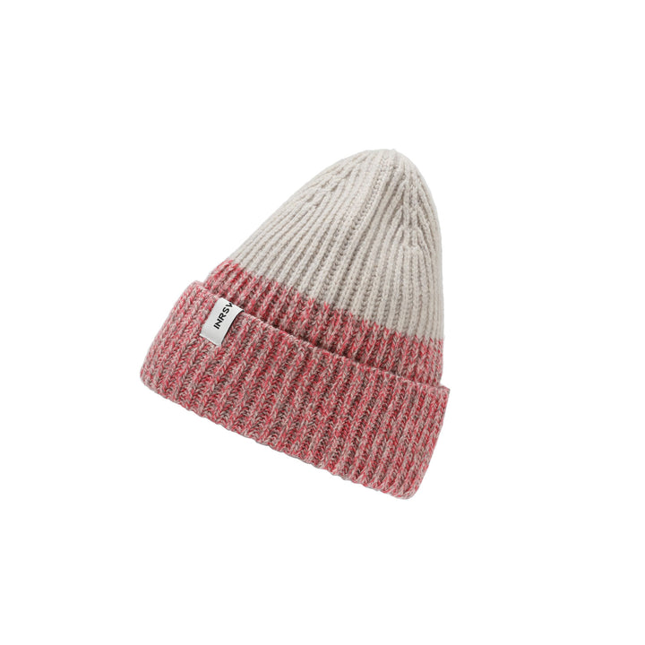 a red and white striped hat on a white background