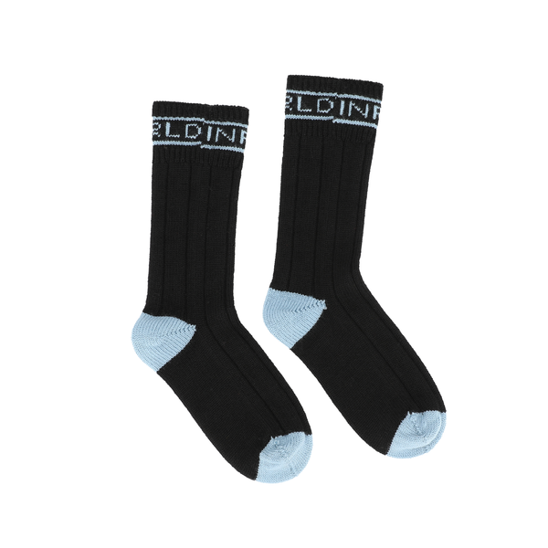 Luxury 100% Extra Fine Merino Wool Contrast Letter Socks