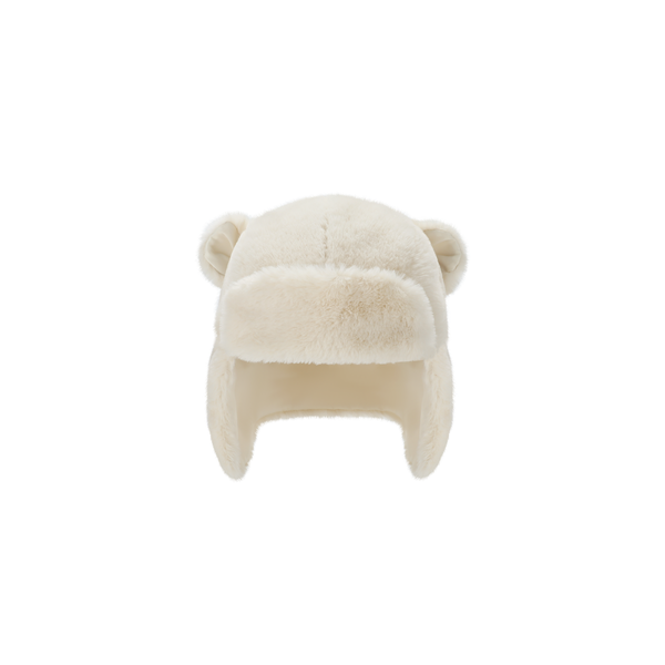 a white bear hat on a white background