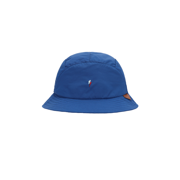 a blue hat on a white background