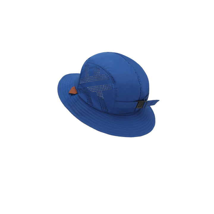 a blue hat on a white background