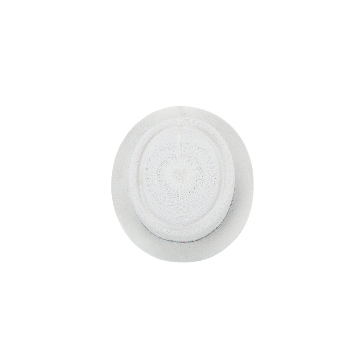 a white plate with a circular design on it